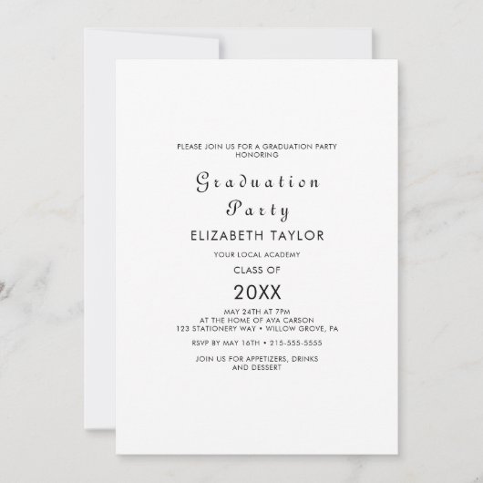 Einladung einer modernen Skriptabsolventin (Vorderseite)