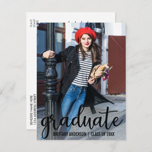 Einladung einer modernen Skriptabsolventin (Vorne/Hinten)