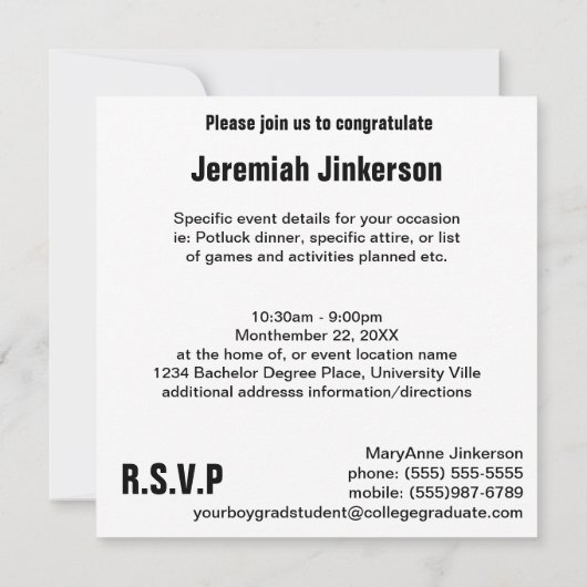 Einladung einer modernen Studentenstudiengruppe (Rückseite)