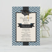 Einladung einer modernen Zickzack Graduierungspart (Stehend Vorderseite)