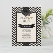 Einladung einer modernen Zickzack Graduierungspart (Stehend Vorderseite)