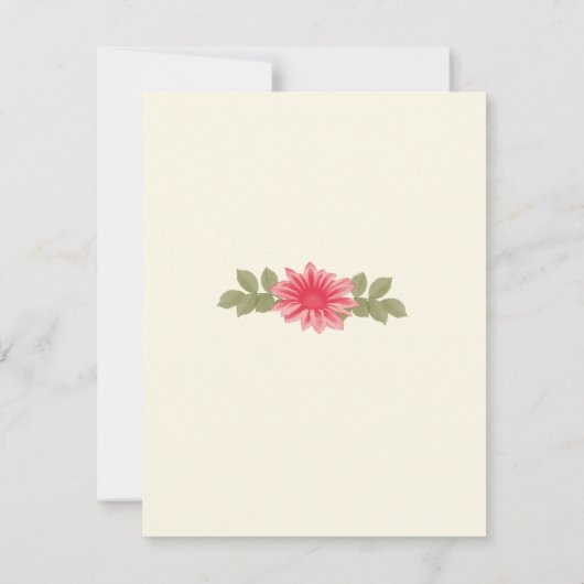 Einladung einer rosa Blume-Gruppe (Rückseite)