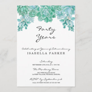 Einladung einer sukkulenten Frau zum Geburtstag