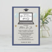 Einladung einer virtuellen männlichen Graduierteng (Stehend Vorderseite)