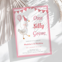 Einladung eines Albernen Gänsepink-Mädchens 1. Geb