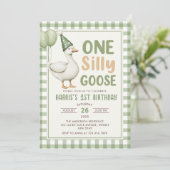 Einladung eines Albernen Gänses 1. Geburtstag (Stehend Vorderseite)
