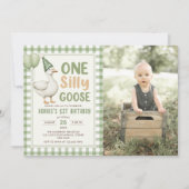 Einladung eines Albernen Gänses 1. Geburtstag (Vorderseite)