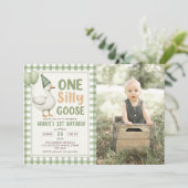 Einladung eines Albernen Gänses 1. Geburtstag (Stehend Vorderseite)