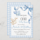 Einladung eines Albernen Gänses 1. Geburtstag - Bl (Vorne/Hinten)