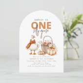 Einladung eines Albernen Gänses zum ersten Geburts (Stehend Vorderseite)