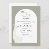 Einladung eines Albernen Gänses zum ersten Geburts (Vorne/Hinten)