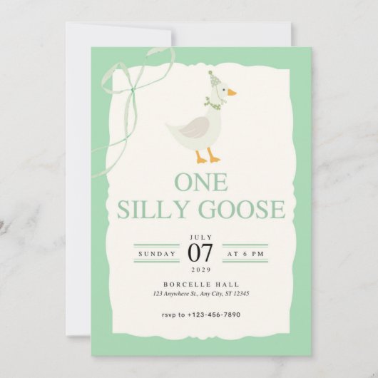 Einladung eines Albernen Gänses zum Geburtstag (Vorderseite)