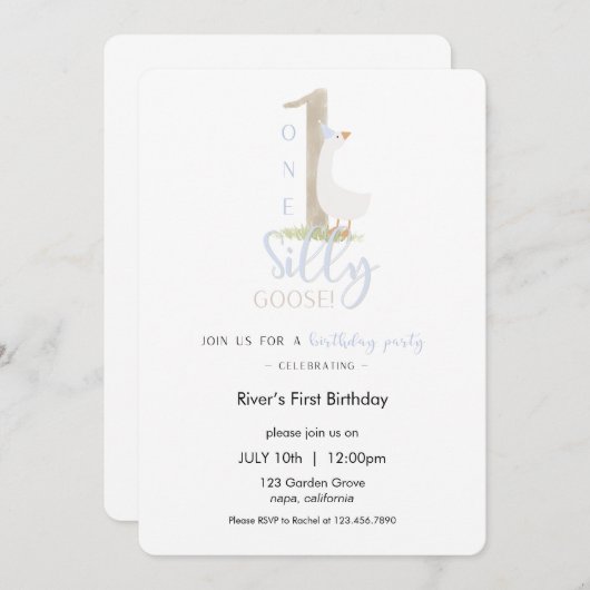 Einladung eines Albernen Gänses zum Geburtstag (Vorne/Hinten)