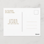 Einladung eines Baby Babys mit blauem Streifen Postkarte (Rückseite)