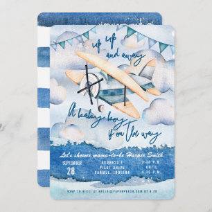 Einladung eines Babyboys mit Aquarell