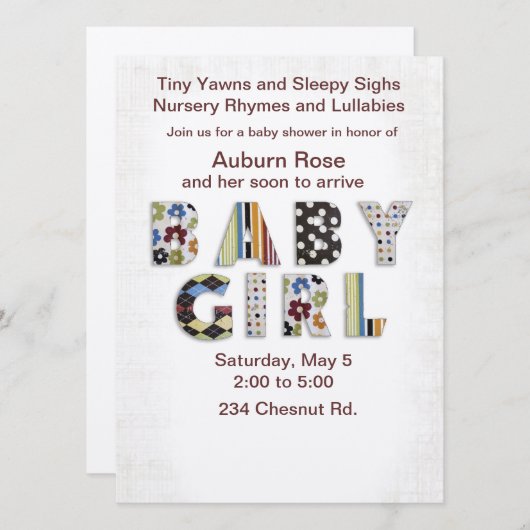 Einladung eines Babys (Vorne/Hinten)