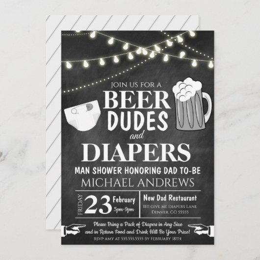 Einladung eines Babys mit einer Dusche (Vorne/Hinten)