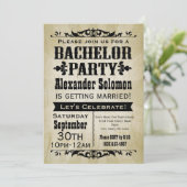 Einladung eines Bachelor-Vintagen Landes (Stehend Vorderseite)