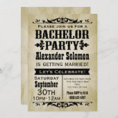 Einladung eines Bachelor-Vintagen Landes (Vorne/Hinten)