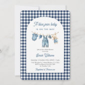 Einladung eines Blue Jean Baby Shower Boy (Vorderseite)