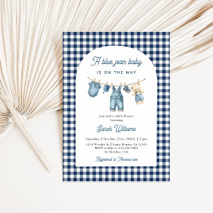 Einladung eines Blue Jean Baby Shower Boy