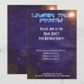 Einladung eines Blue & Lila Laser-Tags (Vorne/Hinten)