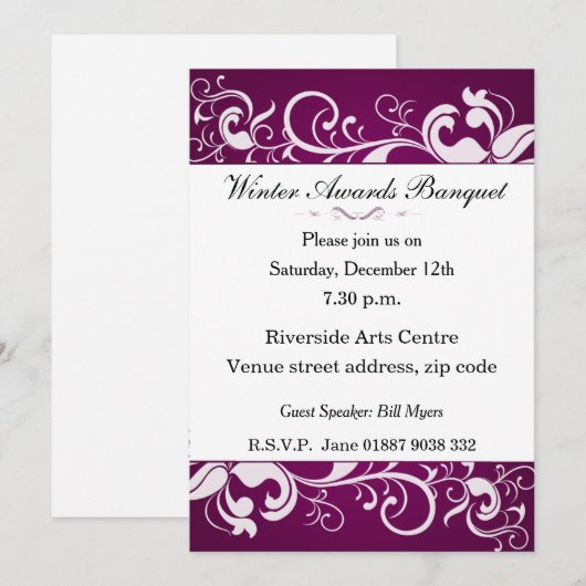 Einladung eines Blumenbanketts (Vorne/Hinten)