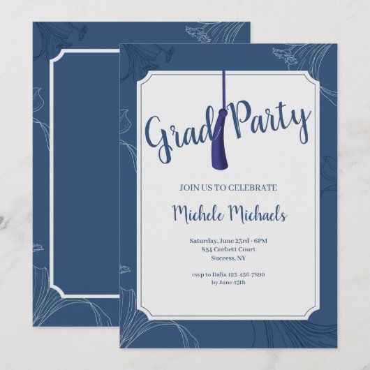 Einladung eines botanischen Frame-Abschlusses (Vorne/Hinten)