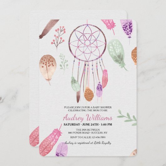 Einladung eines Dreamcatchers (Vorne/Hinten)