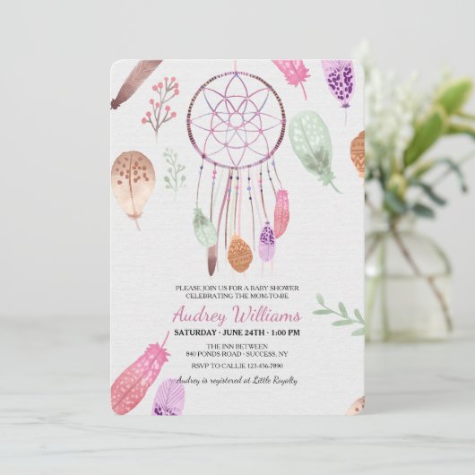 Einladung eines Dreamcatchers (Stehend Vorderseite)