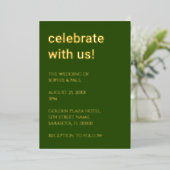 Einladung eines einfachen Waldgrünwald-Hochzeitsfo (Stehend vorne)