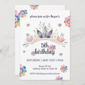 Einladung eines floralen Geburt-Kindes (Vorne/Hinten)