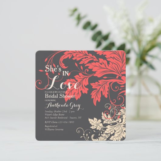 Einladung eines Foliage Drama Square (Stehend Vorderseite)