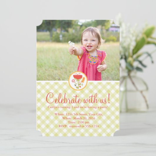 Einladung eines Geburtstags (Stehend Vorderseite)