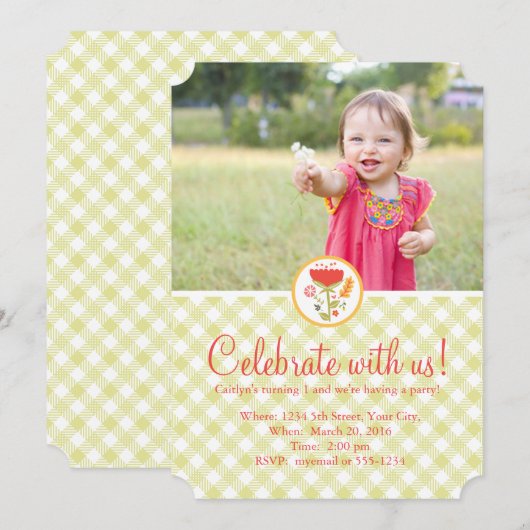 Einladung eines Geburtstags (Vorne/Hinten)