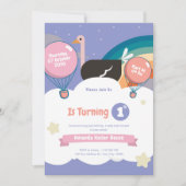 Einladung eines Geburtstags - Niedlicher Regenboge (Vorderseite)