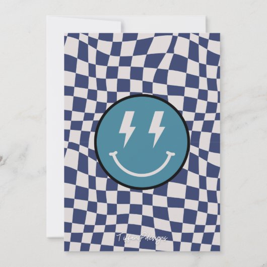 Einladung eines glücklichen Typ Boys zur Geburtsta (Rückseite)