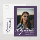 Einladung eines Graduate Modern Editable Foto Mauv (Vorne/Hinten)