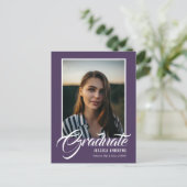 Einladung eines Graduate Modern Editable Foto Mauv (Stehend Vorderseite)