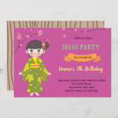 Einladung eines japanischen Mädchens zum Geburtsta (Vorne/Hinten)