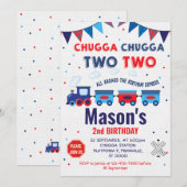 Einladung eines Jungen, 2. Geburtstag (Vorne/Hinten)