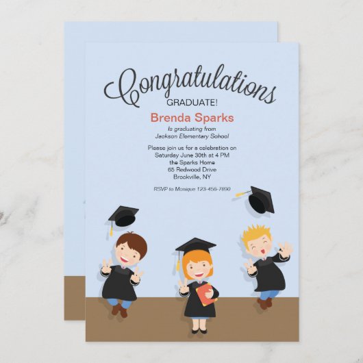 Einladung eines jungen Abschlusses mit Hochschulab (Vorne/Hinten)