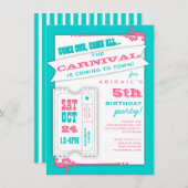 Einladung eines Karnevalmädchens zum Geburtstag (Vorne/Hinten)