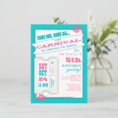 Einladung eines Karnevalmädchens zum Geburtstag (Stehend Vorderseite)