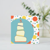 Einladung eines Kindes zum Geburtstag - Punkte (Stehend Vorderseite)