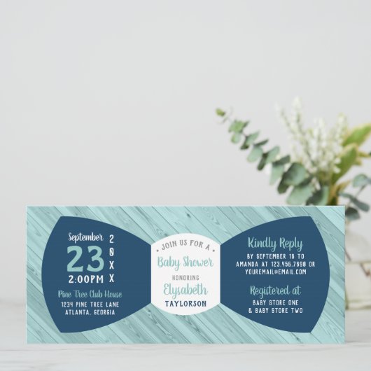 Einladung eines kleinen Babyduschers, Krawatte von (Stehend Vorderseite)