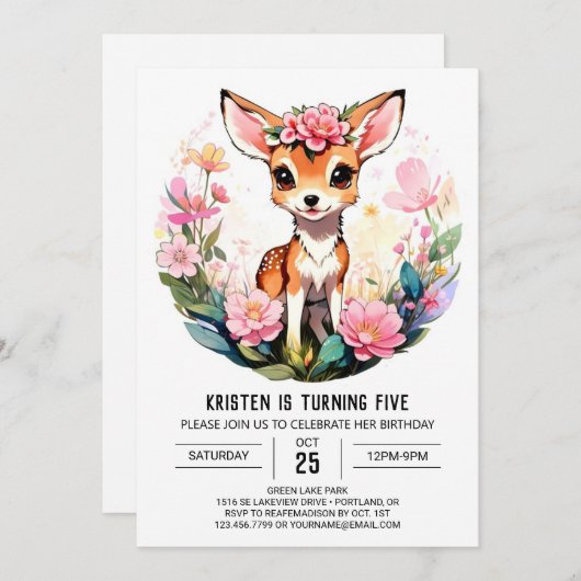 Einladung eines kleinen Hirschmädchens (Vorne/Hinten)