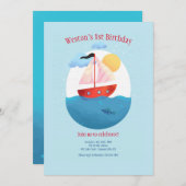 Einladung eines kleinen Red Sailboat (Vorne/Hinten)