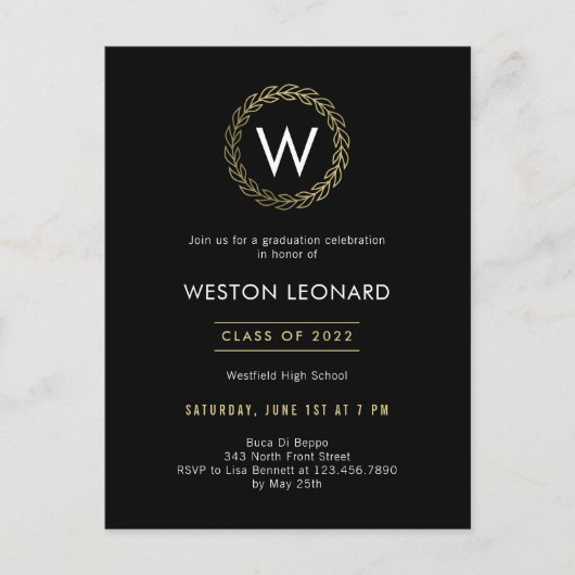 Einladung eines Kranken Abschlusses Postkarte (Vorderseite)