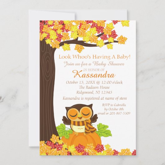 Einladung eines Kürbiskinderduschers (Vorderseite)